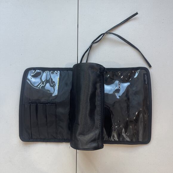 Smash Box Roll-up Makeup Brush Storage Travel Bag Zip Pouches Quilted Black NEW - Picture 1 of 11